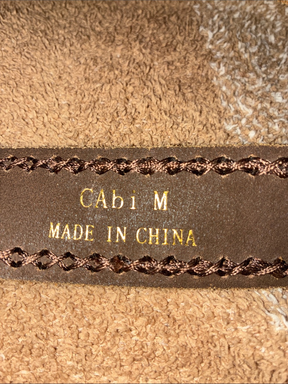 CAbi Brown Leather Belt with Ornate Brass-Tone Floral Buckle and Red Accents - Picture 4 of 8